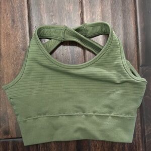 Alphalete Green Open Back Sports Bra